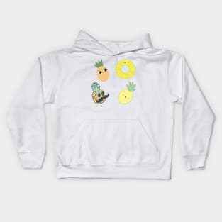 Golden Pineapple Pattern Kids Hoodie